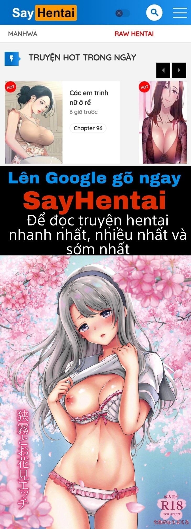 manhwax10.com - Truyện Manhwa Sagiri to Ohanami Ecchi Chương Oneshot Trang 1