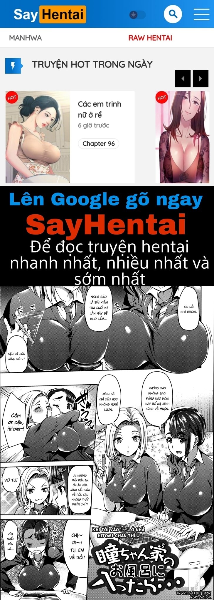 manhwax10.com - Truyện Manhwa Hitomi-chan-chi no Ofuro ni Haittara Chương Oneshot Trang 1