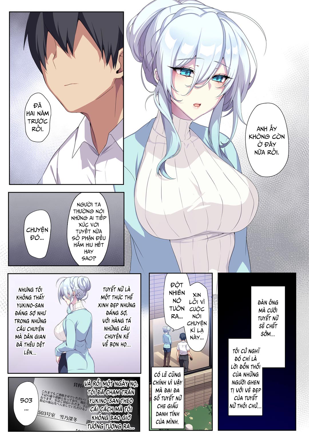 manhwax10.com - Truyện Manhwa Hitozukiai Ga Nigate Na Miboujin No Yukionna-San To Noroi No Yubiwa Chương 1 C che Trang 7