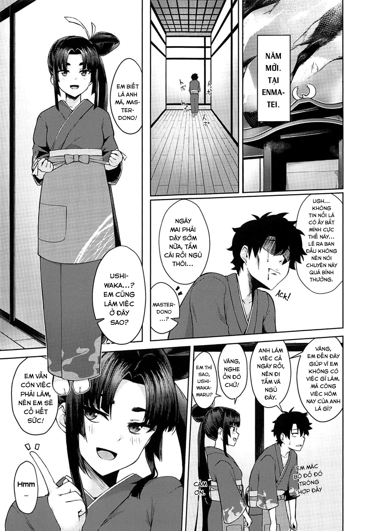 manhwax10.com - Truyện Manhwa Ushiwaka-tei, Ayashii Bochi Kaijou Gentei Omake Paper (Fate/Grand Order) Chương Oneshot Trang 4