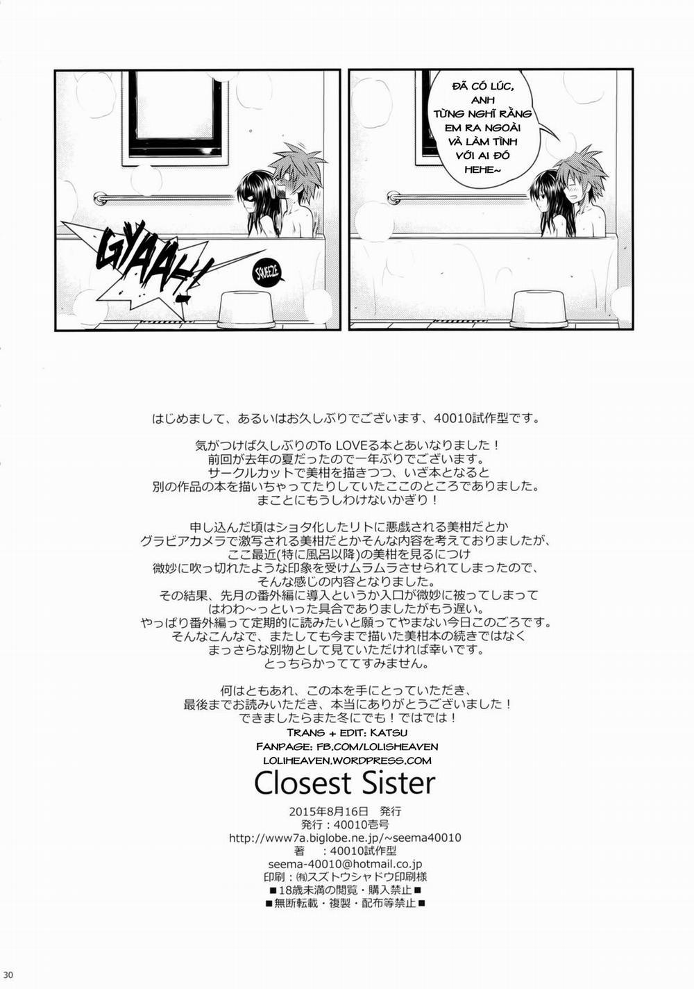 manhwax10.com - Truyện Manhwa Closest Sister (To Love-Ru) Chương Oneshot Trang 28