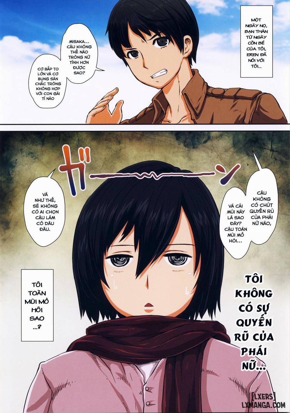 manhwax10.com - Truyện Manhwa Fukkin Joshi Mikasa Ackerman wa Taishuu ga Ki ni naru Otoshi goro Chương Oneshot Trang 5