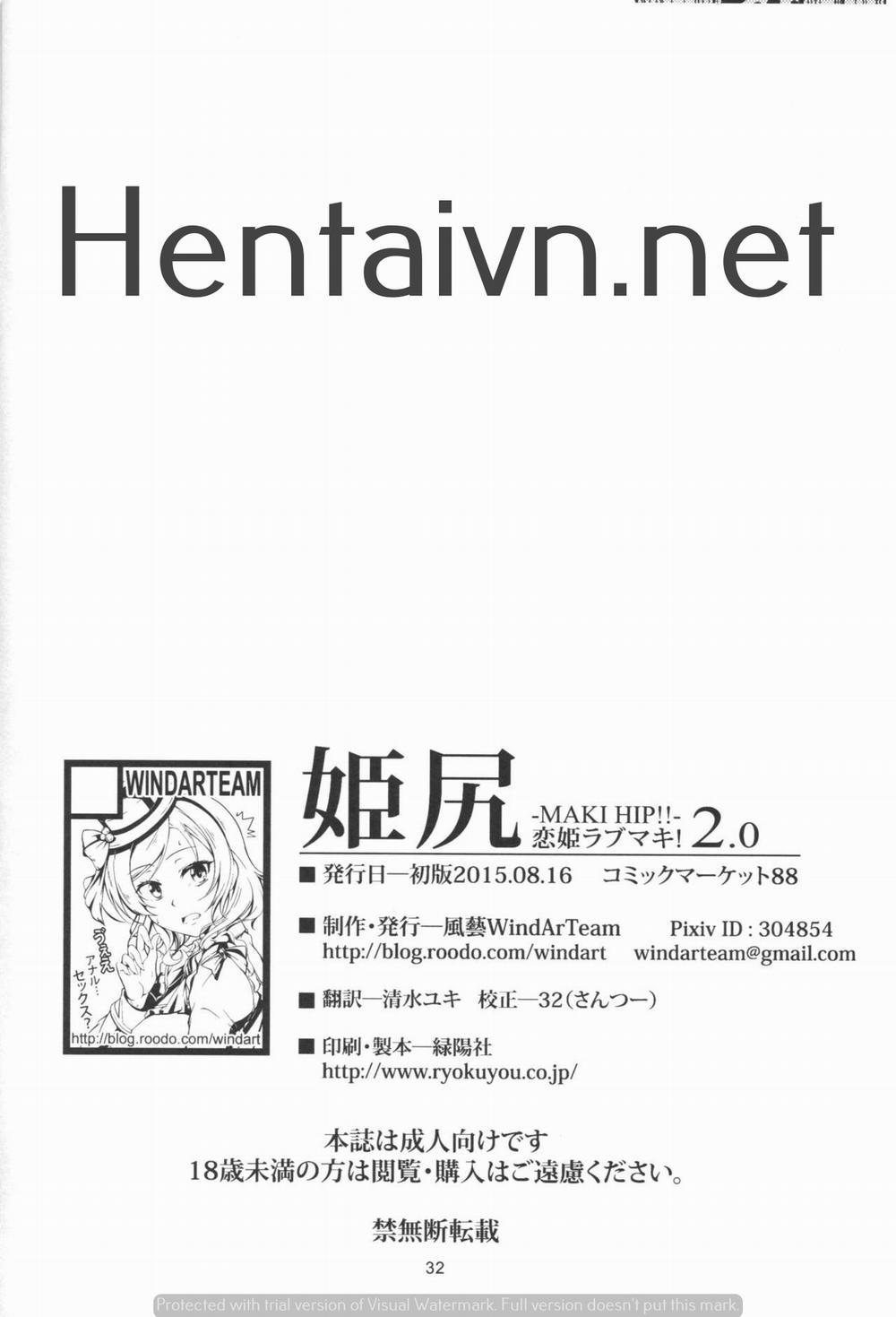 manhwax10.com - Truyện Manhwa Hime Shiri -Maki Hip!! Koi Hime Love Maki! (Love Live!) Chương Oneshot Trang 33