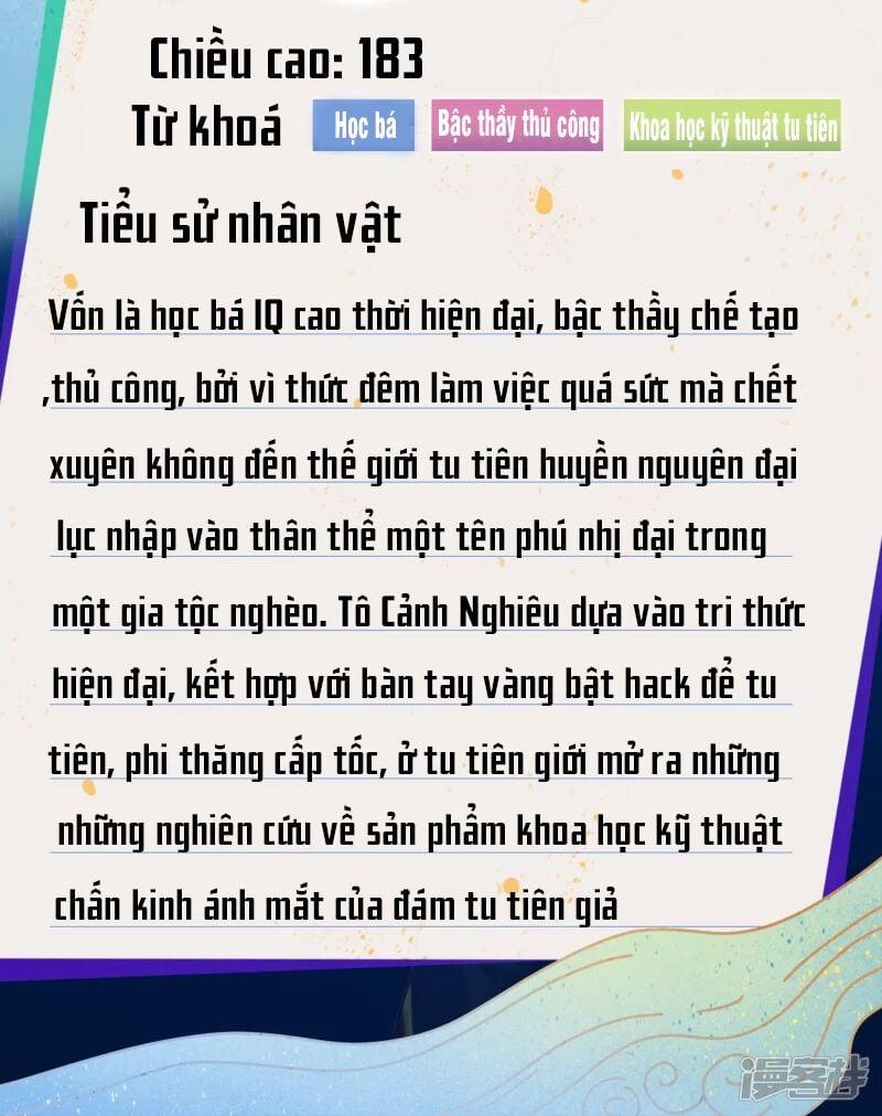 manhwax10.com - Truyện Manhwa Khoa Kỹ Đại Tiên Tông Chương 0 Trang 3