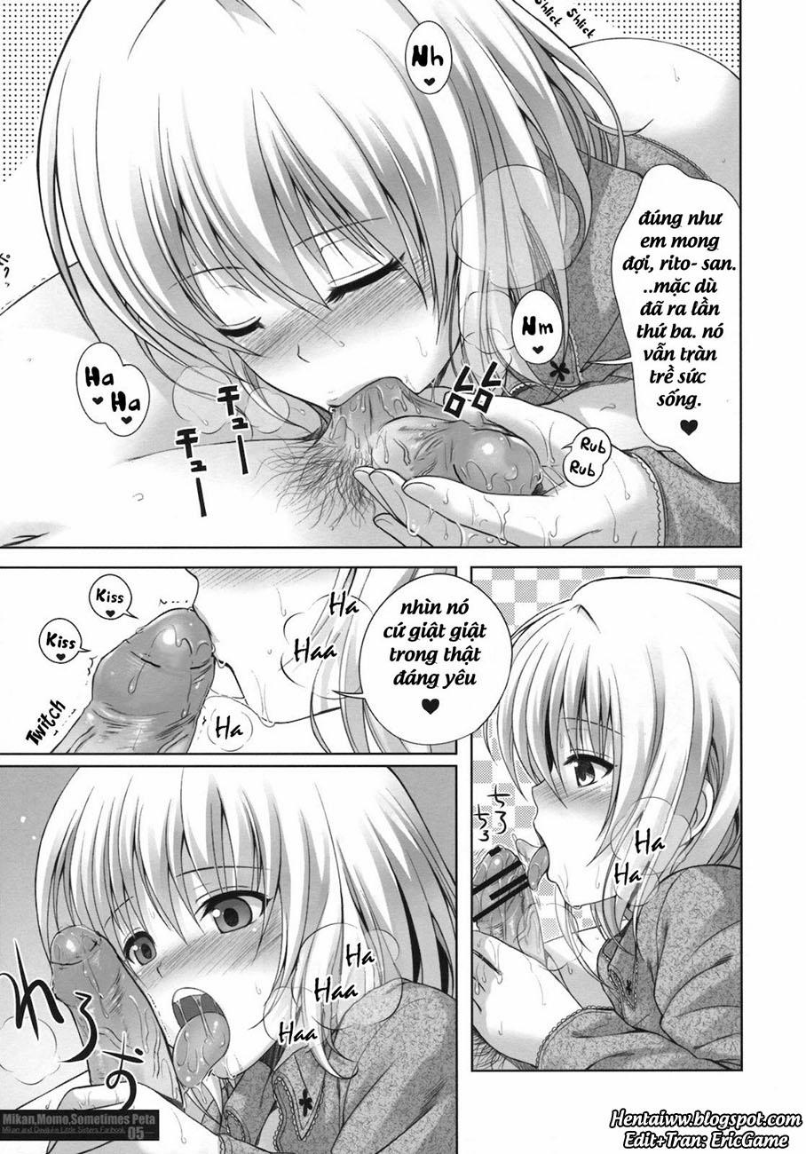 manhwax10.com - Truyện Manhwa MIKAN,MOMO,SOMETIMES PETA (To Love-Ru Darkness) Chương Oneshot Trang 4