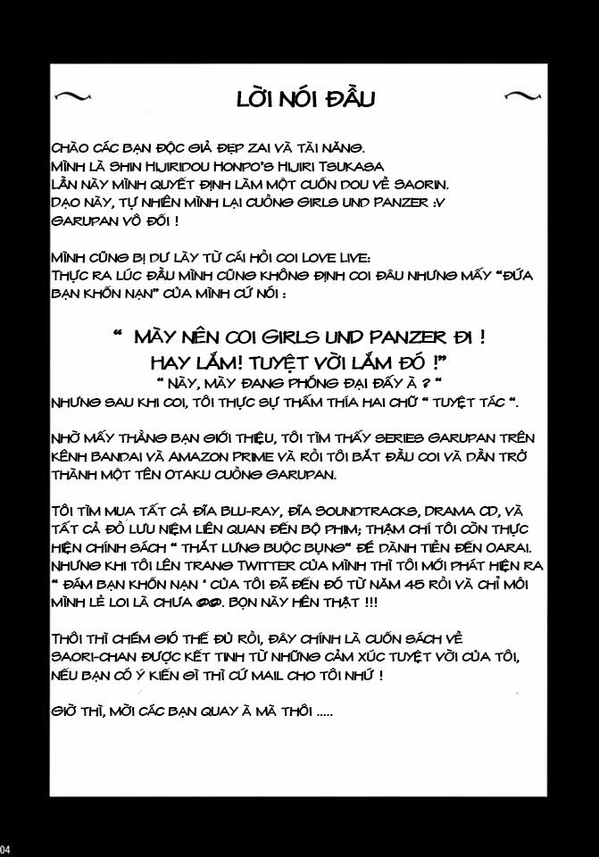 manhwax10.com - Truyện Manhwa Takebe Saori-chan to iu Kanojo ga Dekita hanashi (Girls und Panzer) Chương Oneshot Trang 3