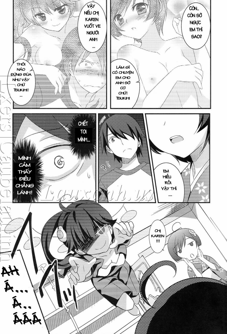 manhwax10.com - Truyện Manhwa Tsukihi Karen and I Fight Too Much (Bakemonogatari) Chương Oneshot Trang 6